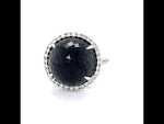 Load and play video in Gallery viewer, BLACK SPINEL AND DIAMONDS SET IN 18 KARAT RING AT REGARD JEWELRY IN AUSTIN, TEXAS
