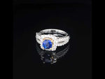 Load and play video in Gallery viewer, 1.29CT BLUE SAPPHIRE SET 14K WHITE GOLD RING AUSTIN, TX.
