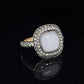 MOTHER OF PEARL RING WITH .95 CTTW ACCENT DIAMONDS SET IN 18 KARAT ROSE GOLD RING AT REGARD JEWELRY