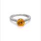 1.35 CT YELLOW SAPPHIRE SET 18 KARAT WHITE GOLD WITH IDEAL CUT ACCENT DIAMONDS REGARD JEWELRY