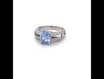 Load and play video in Gallery viewer, 1.28 ct Sapphire Set in 18 K White Gold Ring With .33 cttw Accent Diamonds at Regard Jewelry in Austin, Texas
