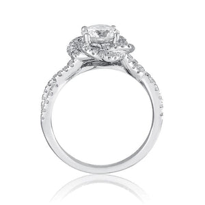 Knot Halo Engagement Ring with Cross Over Shank by Ron Rosen at Regard Jewelry in Austin Texas - Regard Jewelry