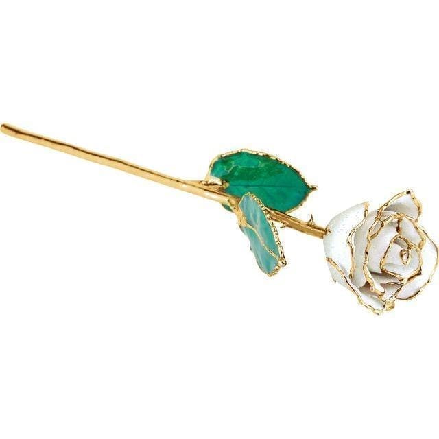 Lacquered Sparkle White Diamond Colored Rose with Gold Trim at Regard Jewelry in Austin, Texas - Regard Jewelry