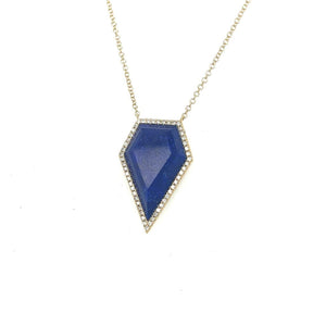 Lapis Shield Pendant with Accent Diamonds at Regard Jewelry in Austin, Texas. - Regard Jewelry