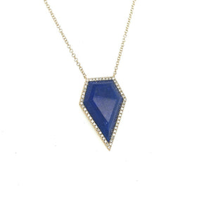 Lapis Shield Pendant with Accent Diamonds at Regard Jewelry in Austin, Texas. - Regard Jewelry