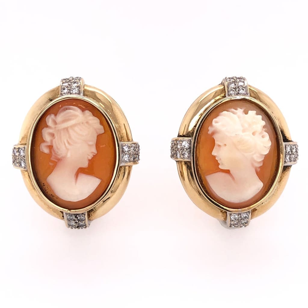 Large Shell Cameo Earrings at Regard Jewelry in Austin, Texas - Regard Jewelry