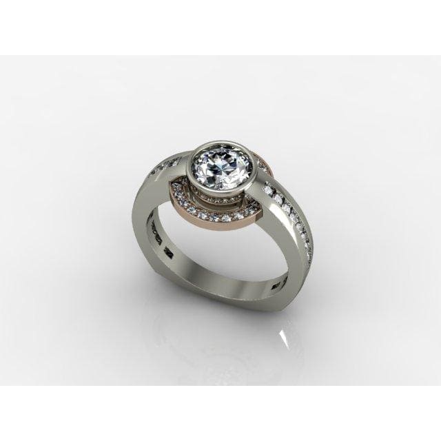 Modern Engagement Ring with Spinning Halo by Regard Jewelry in Austin, Texas - Regard Jewelry