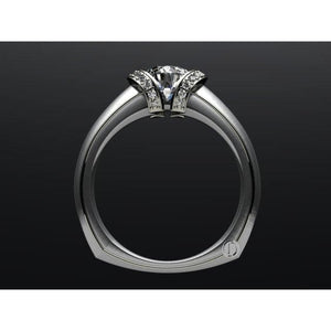 Modern Shoulder Channel Engagement Ring by Regard Jewelry in Austin, Texas - Regard Jewelry