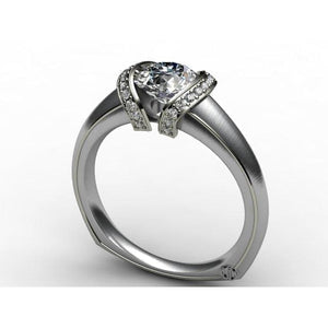 Modern Shoulder Channel Engagement Ring by Regard Jewelry in Austin, Texas - Regard Jewelry