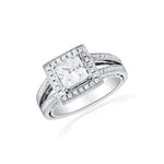 Modern Square Halo Engagement Ring with Split Shank by Ron Rosen at Regard Jewelry in Austin, Texas - Regard Jewelry