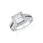 Load image into Gallery viewer, Modern Square Halo Engagement Ring with Split Shank by Ron Rosen at Regard Jewelry in Austin, Texas - Regard Jewelry

