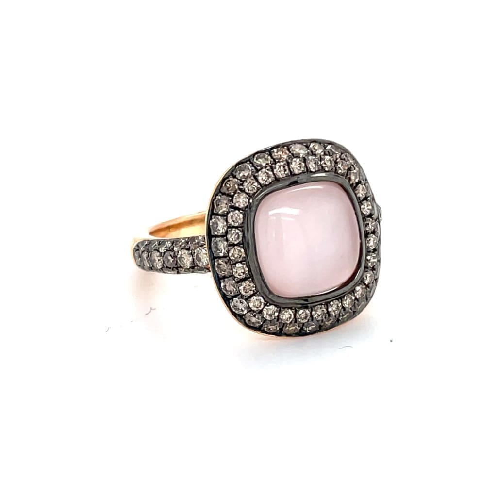 MOTHER OF PEARL RING WITH .95 CTTW ACCENT DIAMONDS SET IN 18 KARAT ROSE GOLD RING AT REGARD JEWELRY - Regard Jewelry