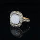 MOTHER OF PEARL RING WITH .95 CTTW ACCENT DIAMONDS SET IN 18 KARAT ROSE GOLD RING AT REGARD JEWELRY - Regard Jewelry