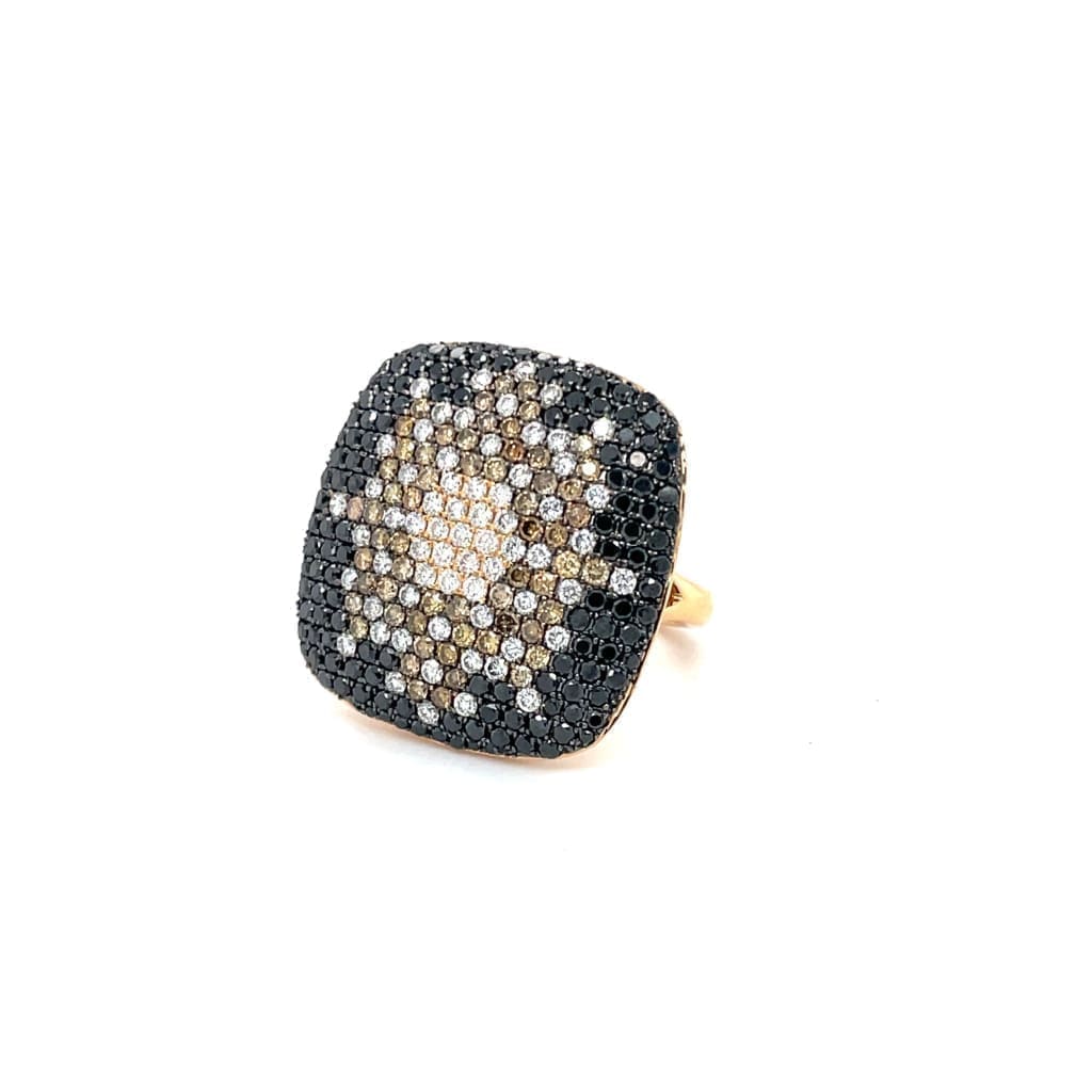 Multi-Colored Diamond Cluster Ring at Regard Jewelry in Austin, Texas - Regard Jewelry