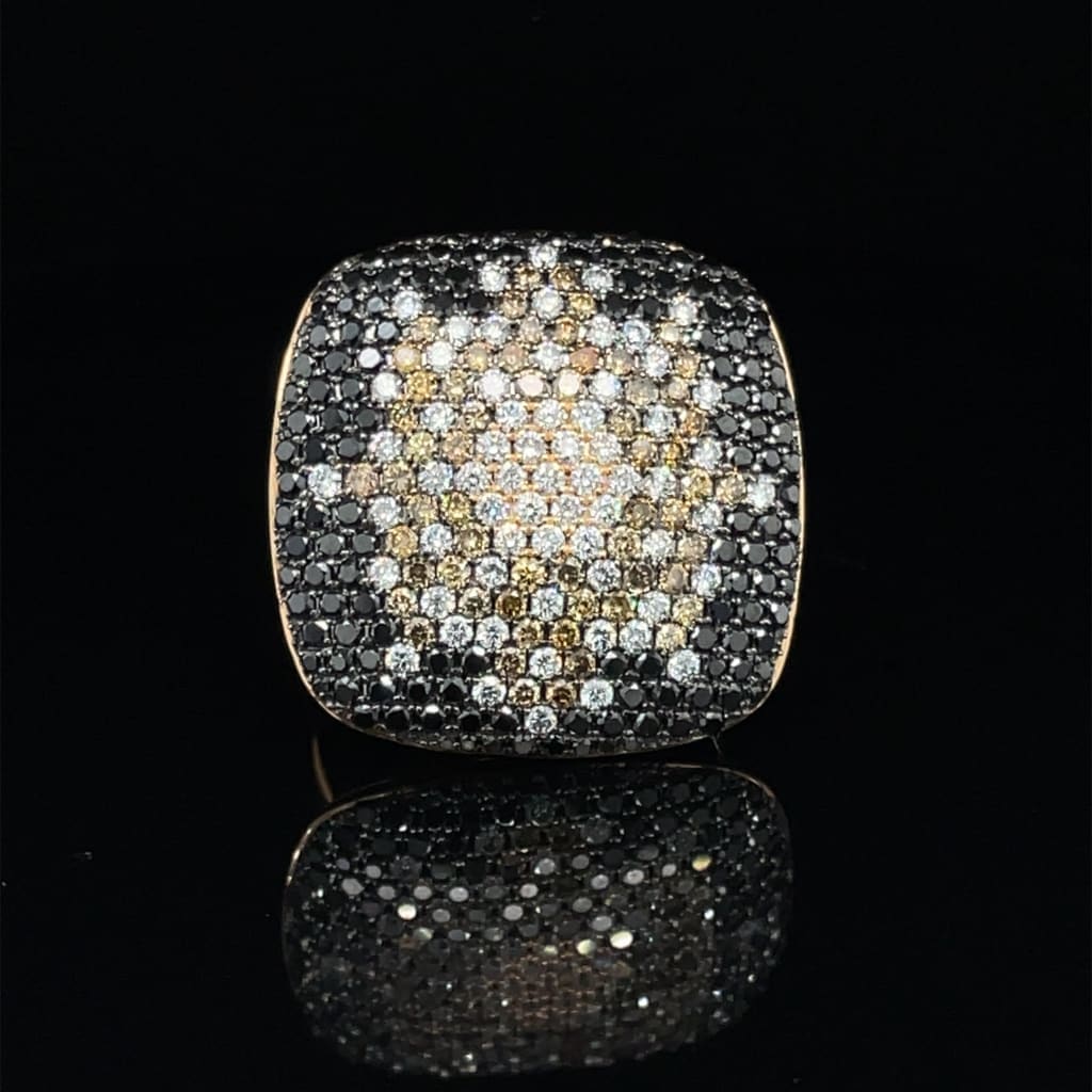 Multi-Colored Diamond Cluster Ring at Regard Jewelry in Austin, Texas - Regard Jewelry