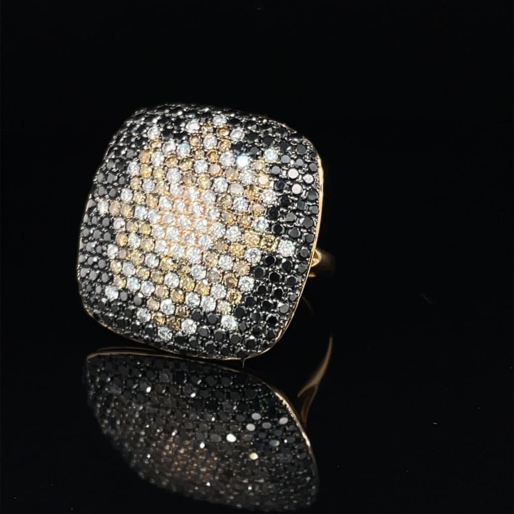 Multi-Colored Diamond Cluster Ring at Regard Jewelry in Austin, Texas - Regard Jewelry