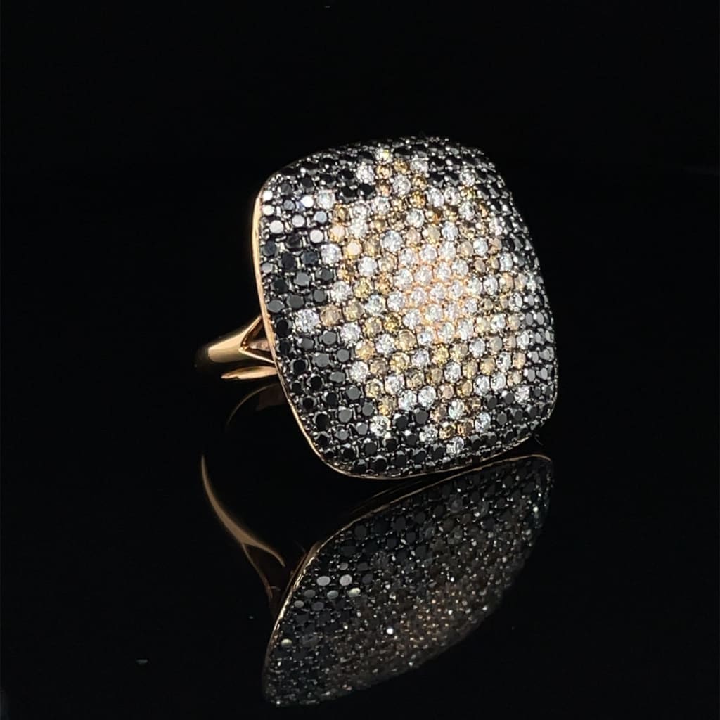 Multi-Colored Diamond Cluster Ring at Regard Jewelry in Austin, Texas - Regard Jewelry