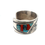 Load image into Gallery viewer, Native American Sterling Silver and Inlay Cuff Bracelet at Regard Jewelry in Austin, Texas - Regard Jewelry
