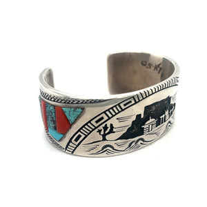 Native American Sterling Silver and Inlay Cuff Bracelet at Regard Jewelry in Austin, Texas - Regard Jewelry