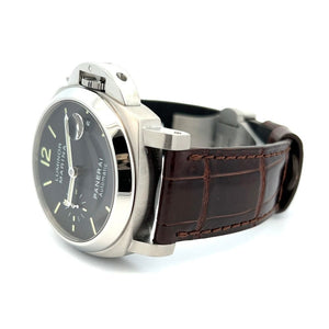 Panerai Pam 48 Stainless Steel Complete 40mm Black Dial Crocodile Strap at Regard Jewelry in Austin, - Regard Jewelry
