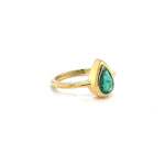 Load image into Gallery viewer, Pear Shape Emerald Set in 14K Yellow Gold Bezel Ring at Regard Jewelry in Austin, Texas - Regard Jewelry
