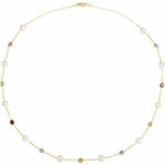Load image into Gallery viewer, Pearl &amp; Multi-Gemstone Station Necklace at Regard Jewelry in Austin, Texas - Regard Jewelry

