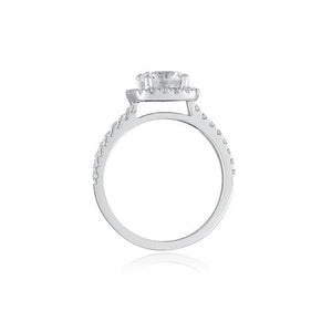 Petite Cushion Halo Engagement Ring with Round Center by Ron Rosen at Regard Jewelry in Austin, - Regard Jewelry