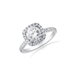 Petite Cushion Halo Engagement Ring with Round Center by Ron Rosen at Regard Jewelry in Austin, - Regard Jewelry