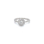 Load image into Gallery viewer, Petite Diamond Halo Engagement Ring with .28 ct Center Diamond at Regard Jewelry in Austin, Texas - Regard Jewelry
