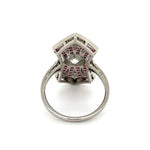 Load image into Gallery viewer, Platinum 1.00 ct Old Euro Cut Diamond With Accent Rubies and Diamond Ring at Regard Jewelry in Austin, Texas - Regard Jewelry
