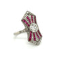Platinum 1.00 ct Old Euro Cut Diamond With Accent Rubies and Diamond Ring at Regard Jewelry in Austin, Texas - Regard Jewelry