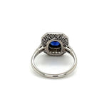 Load image into Gallery viewer, Platinum 1.10ct Asscher Sapphire with 1.30tcw French &amp; OEC
