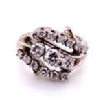 Load image into Gallery viewer, Platinum 1950&#39;s 3 stone Cluster Round Brilliant Diamond Ring at Regard Jewelry in Austin, Texas - Regard Jewelry
