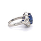 Platinum 1950's 9.11ct Round Blue Sapphire & 1.75tcw White Baguette Diamond Ring at Regard Jewelry - Regard Jewelry
