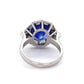 Platinum 1950's 9.11ct Round Blue Sapphire & 1.75tcw White Baguette Diamond Ring at Regard Jewelry - Regard Jewelry