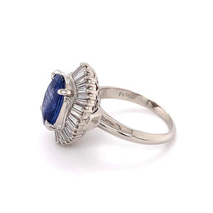 Platinum 3.43ct Oval Sapphire & .92tcw Diamond Ring 8.1g, 5.5 at Regard Jewelry in Austin, Texas - Regard Jewelry