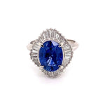 Load image into Gallery viewer, Platinum 3.43ct Oval Sapphire &amp; .92tcw Diamond Ring 8.1g, 5.5 at Regard Jewelry in Austin, Texas - Regard Jewelry
