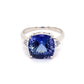 Platinum 5.21ct Cushion Tanzanite & .16tcw Diamond Ring 4.8g, s6 at Regard Jewelry in Austin, Texas - Regard Jewelry