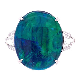 Platinum 5.80ct Black Opal & 1.00tcw Diamond Ring, s7 at Regard Jewelry in Austin, Texas - Regard Jewelry