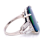 Load image into Gallery viewer, Platinum 5.80ct Black Opal &amp; 1.00tcw Diamond Ring, s7 at Regard Jewelry in Austin, Texas - Regard Jewelry
