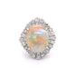Platinum 5.82ct Australian White Opal & 2.81tcw diamond Ballerina Ring c1960's, s6.25 at Regard - Regard Jewelry