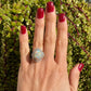 Platinum 5.82ct Australian White Opal & 2.81tcw diamond Ballerina Ring c1960's, s6.25 at Regard - Regard Jewelry