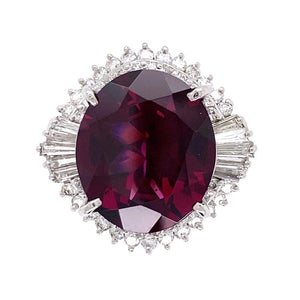 Platinum 8.76ct Rhodolite Garnet & .95tcw Diamond Ring 12.1g, s6.25 at Regard Jewelry in Austin, - Regard Jewelry