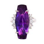 Load image into Gallery viewer, Platinum 8ct Navette Amethyst &amp; .38tcw Diamond Ring 12.1g, s6.25 at Regard Jewelry in Austin, Texas - Regard Jewelry
