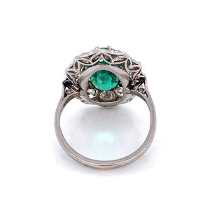 Platinum Art Deco 1.71tcw Diamond & Emerald Ring 4.8g, s7.75 at Regard Jewelry in Austin, Texas - Regard Jewelry