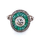 Platinum Art Deco 1.71tcw Diamond & Emerald Ring 4.8g, s7.75 at Regard Jewelry in Austin, Texas - Regard Jewelry