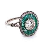 Load image into Gallery viewer, Platinum Art Deco 1.71tcw Diamond &amp; Emerald Ring 4.8g, s7.75 at Regard Jewelry in Austin, Texas - Regard Jewelry
