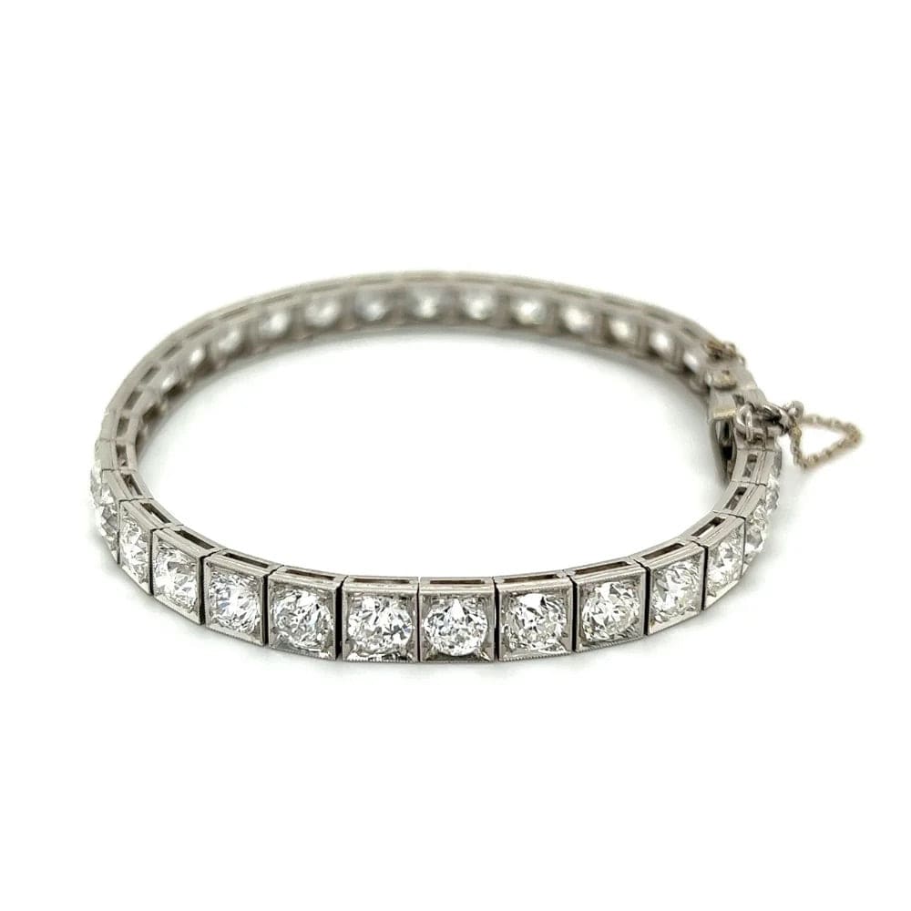 Platinum Art Deco 16.70 cttw Old European Cut Diamond Line