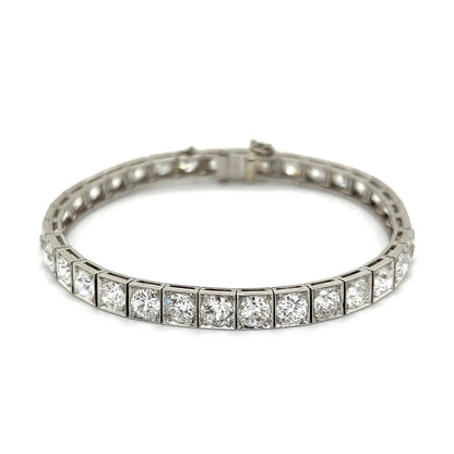 Platinum Art Deco 16.70 cttw Old European Cut Diamond Line