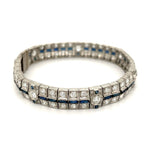 Load image into Gallery viewer, Platinum Art Deco 7.04tcw Diamond &amp; 3.50tcw Sapphire Bracelet 32.3g, 7&quot; at Regard Jewelry in Austin, - Regard Jewelry
